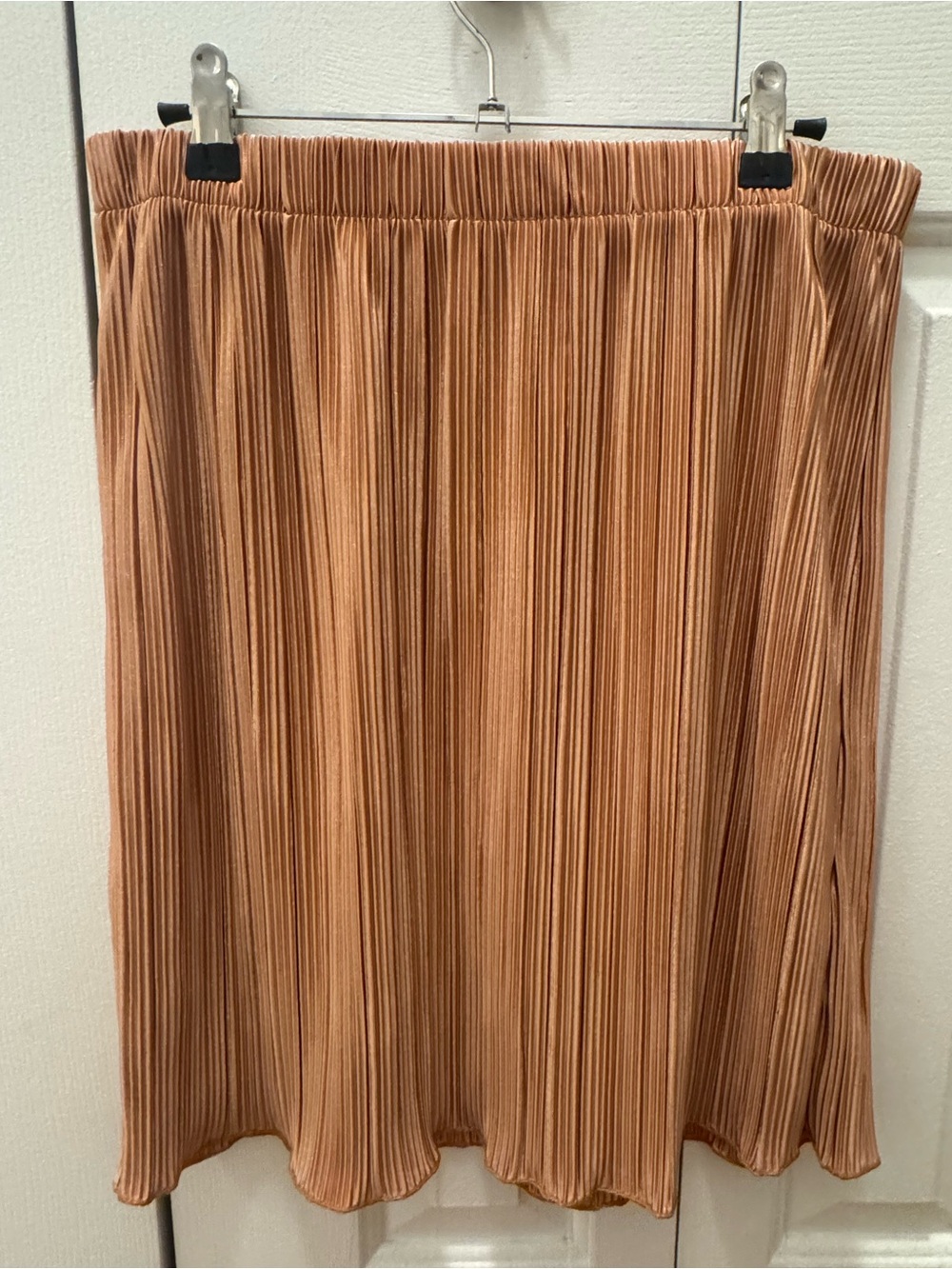 LuLaRoe Pull-on High Waist Pleated Midi Skirt in Camel Peach